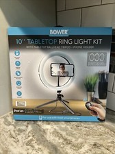 Vlogging -BOWER 10" TABLETOP LED RING LIGHT ADJUSTABLE BALL-HEAD TRIPOD STAND