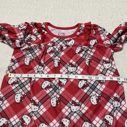 HELLO KITTY Pajamas Girls Small 6-6X All Over Logo Fleece Nightgown - Picture 6 of 7