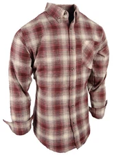 Plaid Flannel Shirt Soft Button Down Collar Mens Chest Pocket Great Muted Colors