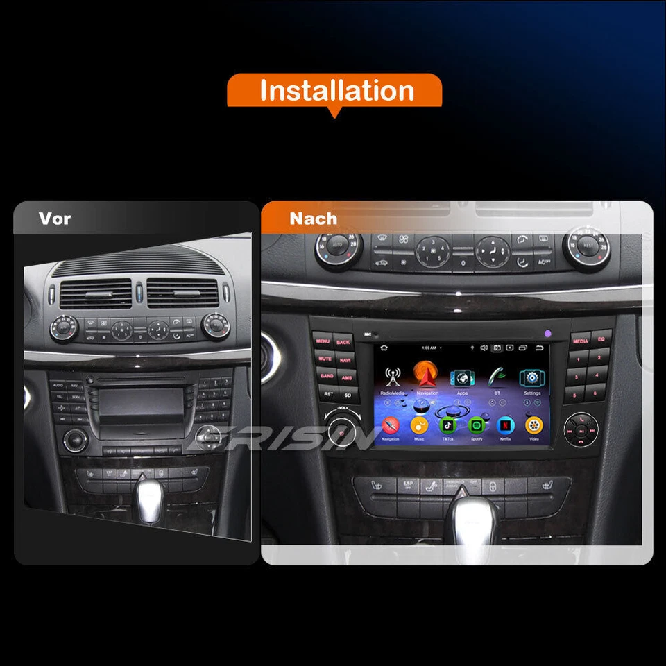 64GB Android 14 DAB+ Autoradio Navi CarPlay Mercedes BENZ CLS/E-Klasse W211 W219 - Bild 3 von 4