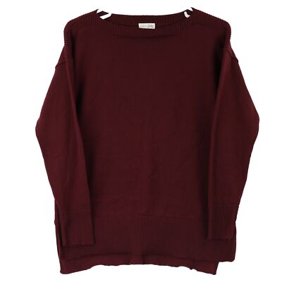 Maison Jules Women's Boat Neck Pullover Sweater, XX-Large, Ruby Wine (Red)