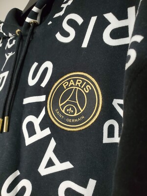 Jordan Paris Saint Germain Pullover Hoodie Men's Size M Black NWT