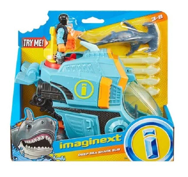 Fisher-Price Imaginext Squalo Mega Morso: Gioco Acquatico Con Subacqueo, Gabbia E Accessori - Regalo Perfetto Per Bambini 3-8 Anni, GKG77
