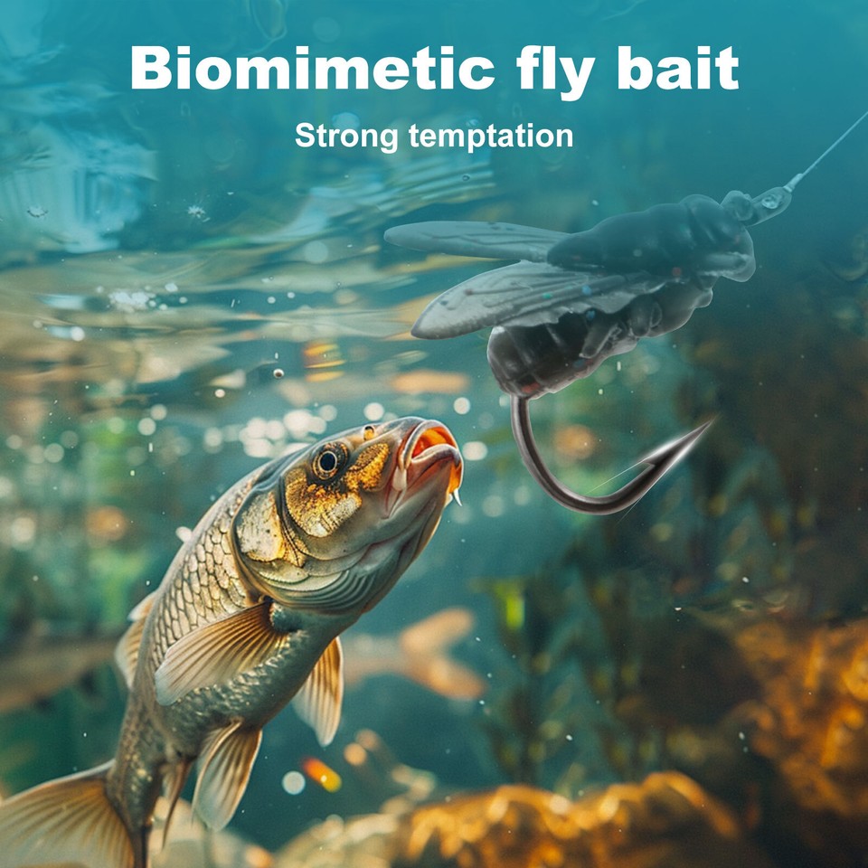 40Pcs 8mm Bionic Fly Fishing Bait Soft Flies Fishing Lure Kit for NuAox