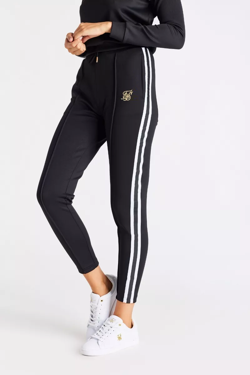 SikSilk Womens Black Retro Athlete Track Pants UK8 Extra Small eBay