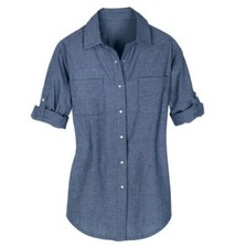 Women's Chambray Chic 2 Pocket Top (Denim Blue) Size M / 38-40 ~ NEW!!!