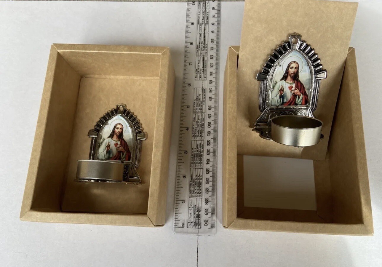 Candle Holder Sacred Heart of Jesus 