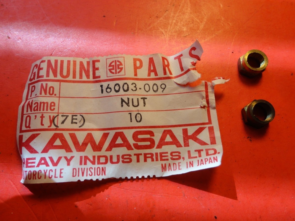 K★　0923 NOS NEW OEM KAWASAKI 1974-76 KX250 F11M CABLE ADJUSTER LOCK NUT