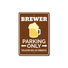 Custom Brewer Parking Sign Personalized Brewery Garage Wall Decor Sign