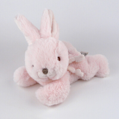 Bukowski Design Pink Pastel Bunny Rabbit 7 Inch Laying Down Plush Floppy Bean