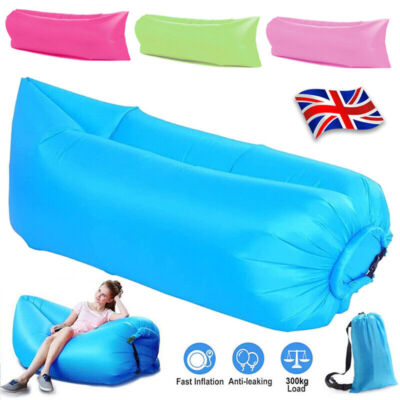 Lazy Outdoor Inflatable Sofa Air Bed Lounger Sofa Sack Hangout Camping  Beach Bag UK