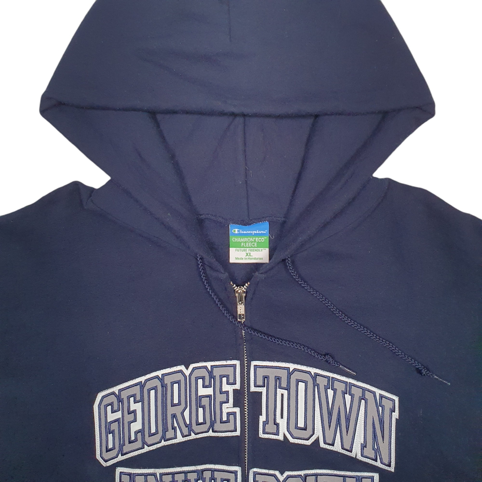 CHAMPION Full Zip George Town University Spellout Jumper Sweatshirt Mens XL image 2