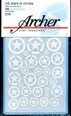 MW22 ARCHER 48048W U.S. STERNE IM KREIS - WEISS DECAL  DECAL