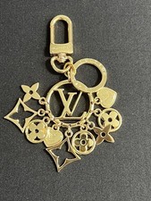 LOUIS VUITTON Circle Twinkling LV Logo Bag Charm Key Holder Perfect Condition 