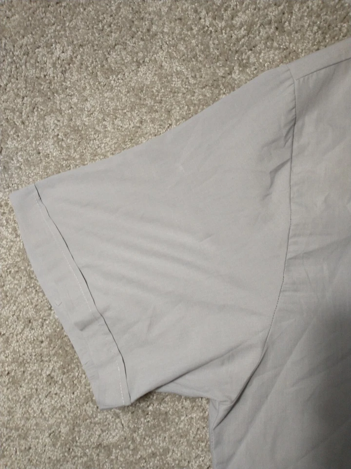 Camisa Omega Hawaiana Para Hombres 3X Gris Abotonada Informal Vacaciones Adulto Foto 4 de 4