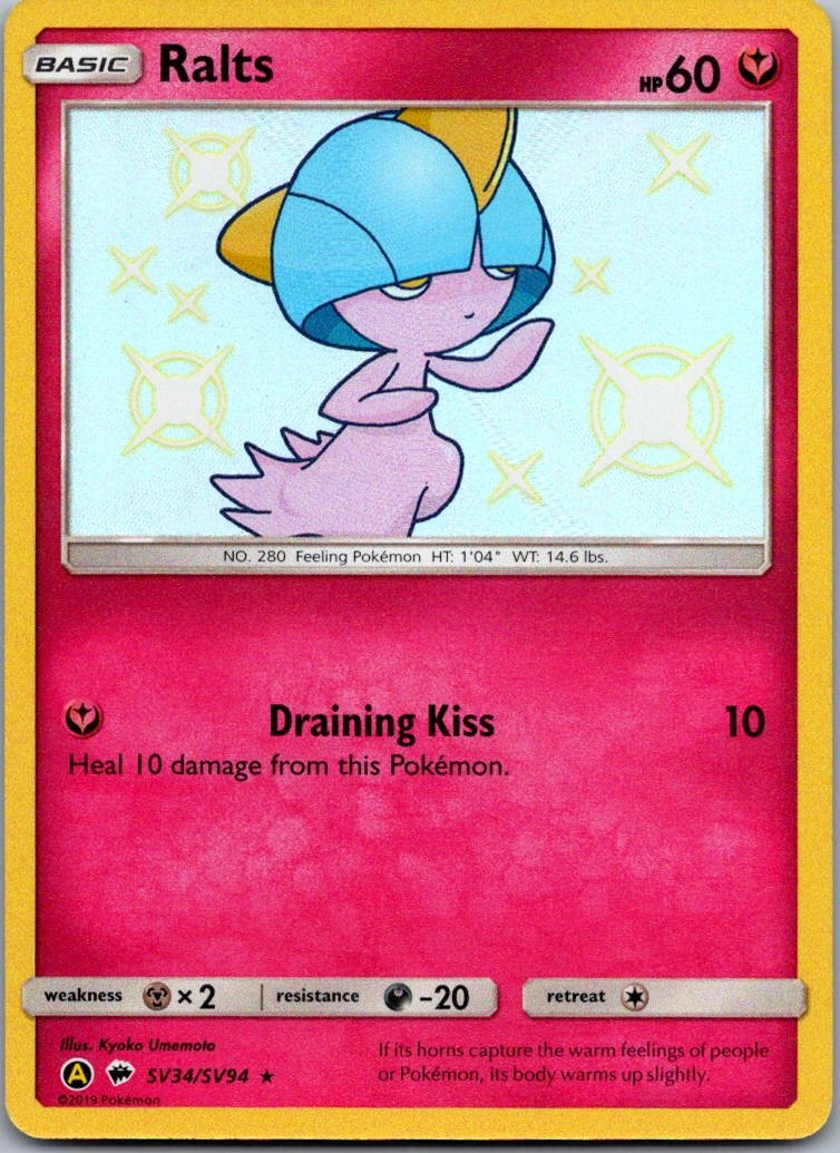 Ralts Shiny Holo Rare Hidden Fates: Shiny Vault SV34/SV94 NM