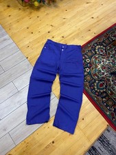 Vintage French Workwear Washed Blue Front Pochets Pants Size 54 Regular 