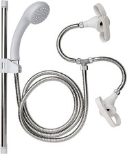 Push Fit On Taps Shower Head Kit Long Hose Removable Attachment Spray Bathroom
