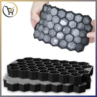 Eiswürfelform Silikon 2er Pack 37-Fach mit Deckel BPA-frei für Getränke