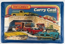 Vintage 1978 Matchbox Carry Case 24 Car Holder Blue Vinyl Used