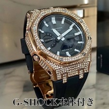With Body G-Shock GA 2100 Rubber Belt Set Metal Casioak Custom G-Shock Rose Blac