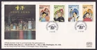 Hong Kong 1989 World Stamp Expo Official Cover Tied Hong Kong People Set of 4