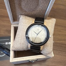 Avantwood Dark Ebony & Tan Wooden Watch Luxury Minimalist Style, Brand New!!