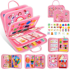 Busy Board - Montessori Toys for 1 2 3 4 Year Old, Busy Book Toddler Activities