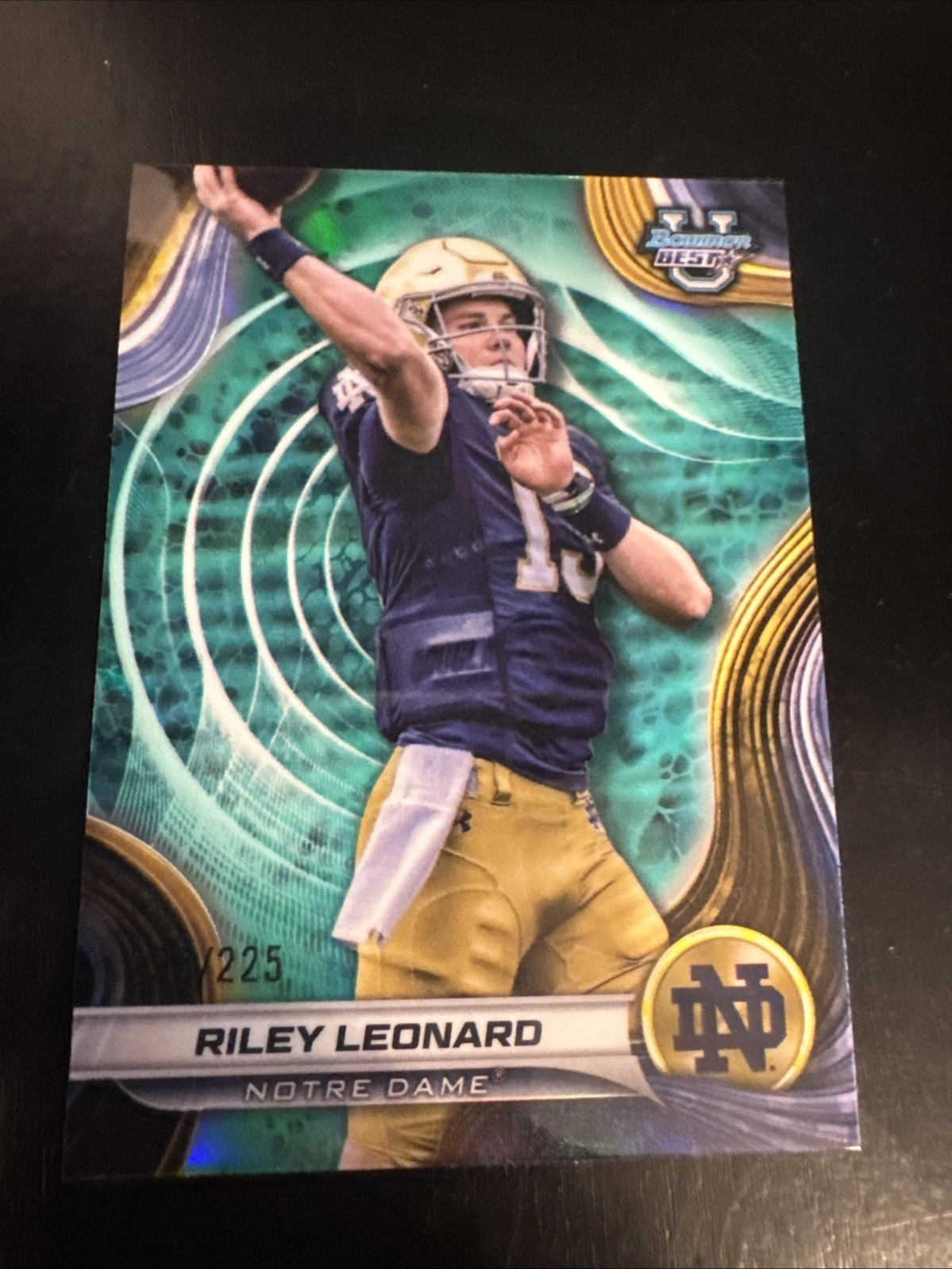 2024 Bowman's Best University - Riley Leonard #29 Aqua Refractor /225 (RC)