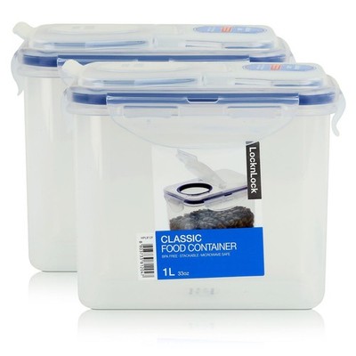 LocknLock Classic HPL812F Frischhaltedose 1L - Luft & Wasserdicht (2er Pack)