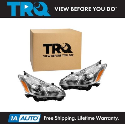 TRQ Headlight Assembly Set Driver & Passenger Side Fits 2012-2014 Toyota Prius V