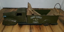 Vintage 1940s Wyandotte Pressed Steel Army Supply Corps Troop Hauler Truck No 42