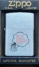 Zippo Oil Lighter Vintage Sales Promotion Salesman, Sample W/Box Sparky Says