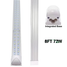 T8 8FT Linkable LED Shop Lights 72W Led Garage Ceiling Fixtures 25 Pack For Barn