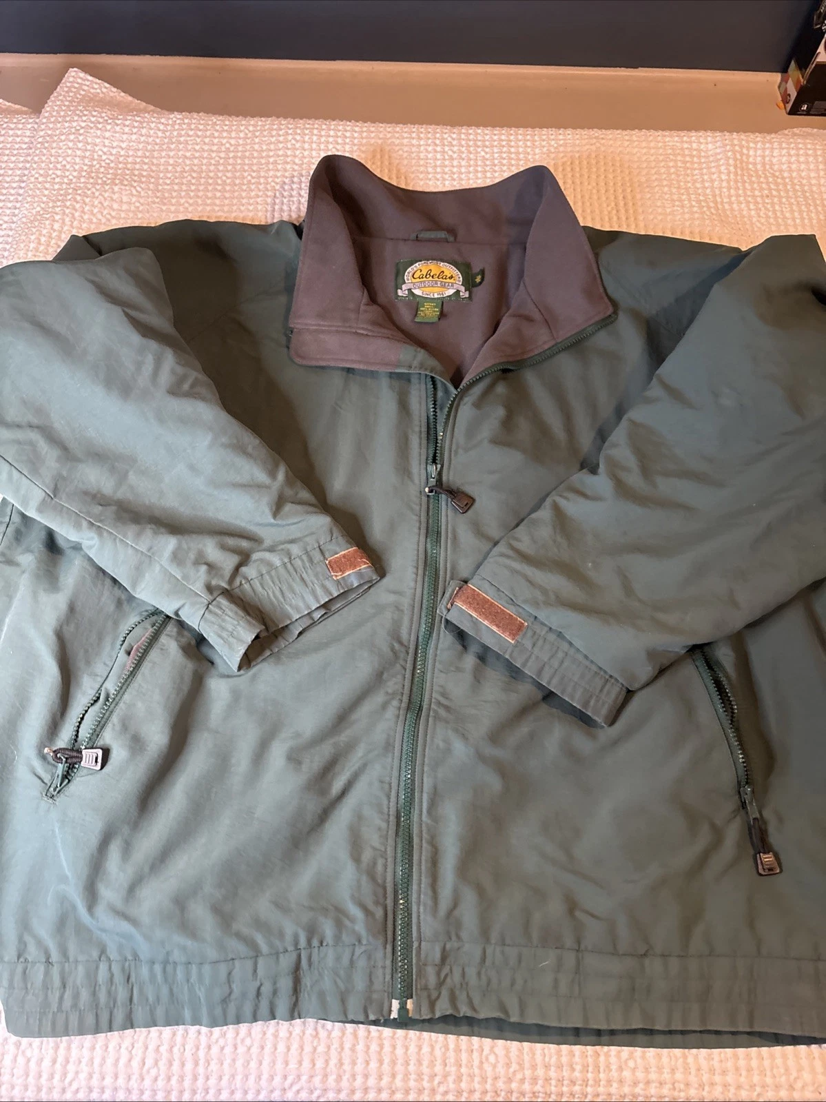 Cabelas Fleece Lined Jacket Mens Sz 3XLT Outdoor Gear Green Full Zip Workwear