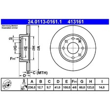 2x ATE Scheibenbremse vorne 90008005 569020 93182290 569030 | 575385