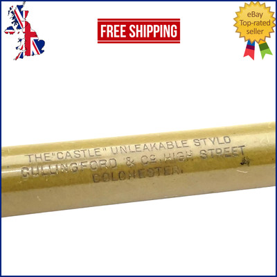 VINTAGE THE CASTLE UNZERBRECHLICHER STYLO-STIFT IN OLIVGRÜN EBONIT HERGESTELLT IN ENGLAND