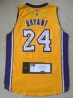 Kobe Bryant Autographed Gold Lakers Jersey with"Mamba Out"～11/124～Panini COA