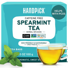 , Spearmint Tea Bags 100 Herbal Tea Bags Refreshing Mint Tea Non-GMO Roun