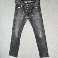 Levi's 501 Men Jeans 32X34 Gray Denim 32" Inseam Stretch Original Straight