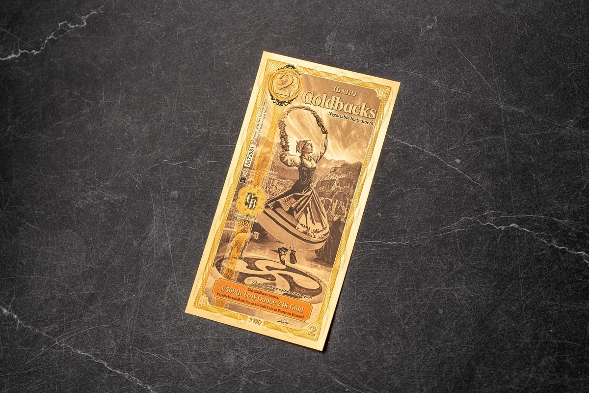 2026 - 2 IDAHO Goldback Aurum Gold Foil Note 1/500 oz 24kt .999