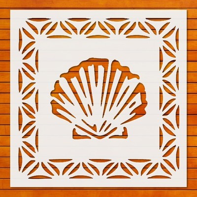 Sea Shell Design Wall Art Reusable Plastic Stencil - StencilAir