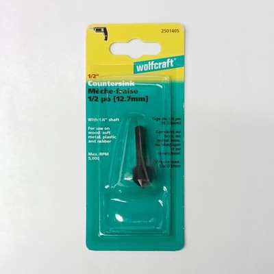 Wolfcraft 2501405 1/2'' Countersink Made in Germany With 1/4'' Shank