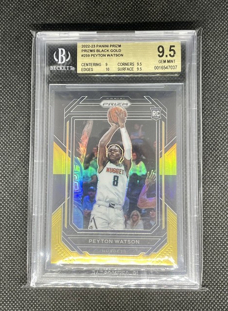 2022-23 Panini Prizm Peyton Watson Rookie Black Gold /5 - BGS 9.5