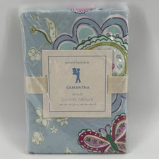 Pottery Barn Kids Blue Butterfly Floral Samantha NEW Standard Pillow Sham 1