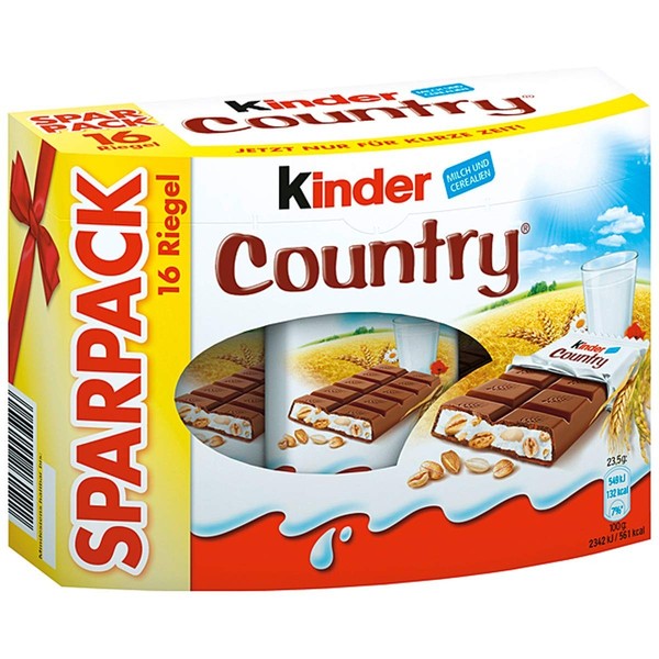 Ferrero Kinder Country Schokoriegel, Sparpack, 16 Riegel, 376 G, Neu&Ovp-image