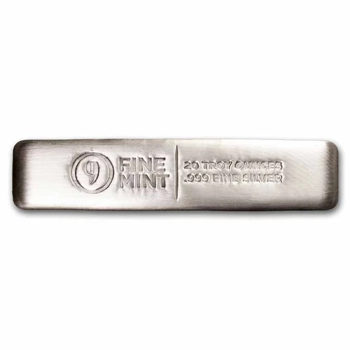20 oz Cast-Poured Silver Long Bar - 9Fine Mint