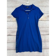 Lauren Ralph Lauren Black Label Logo Side Polo Dress Women's Medium Blue