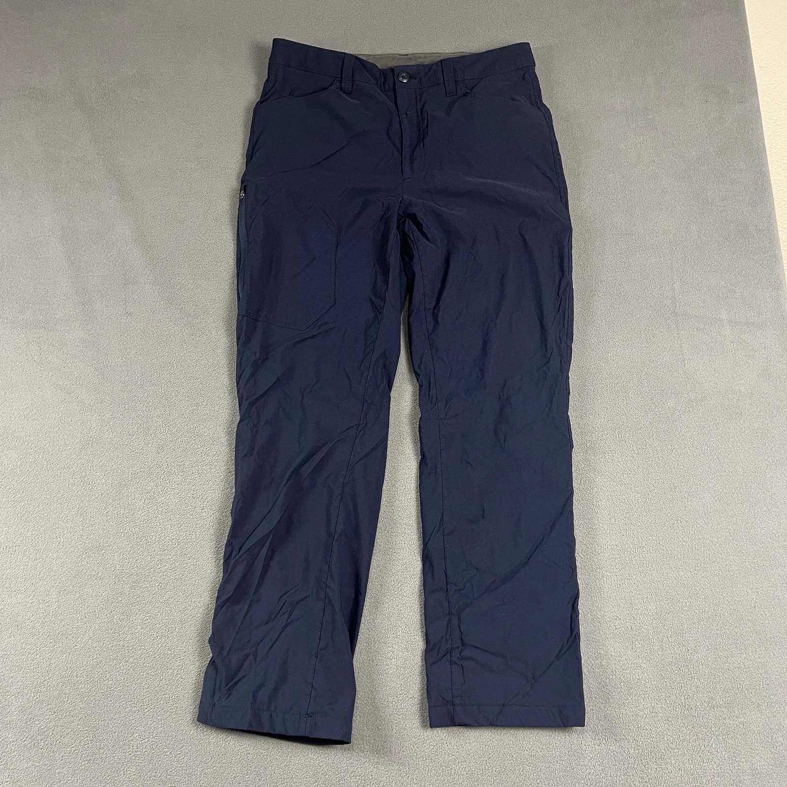 Eddie Bauer Pants Men 34X30 Blue Hiking Cargo Fleece Lined Outdoors Outerwear