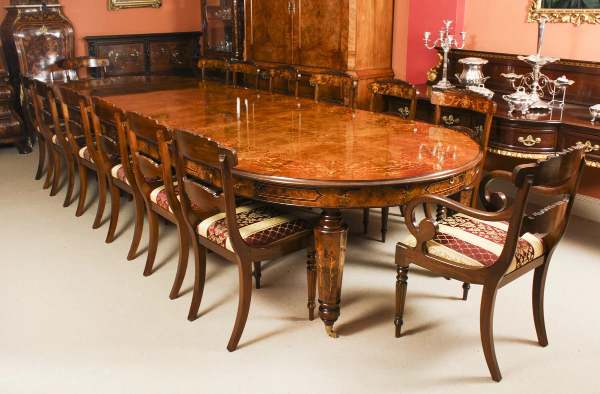 Bespoke Handmade Marquetry Burr Walnut Dining Table 14 Dining